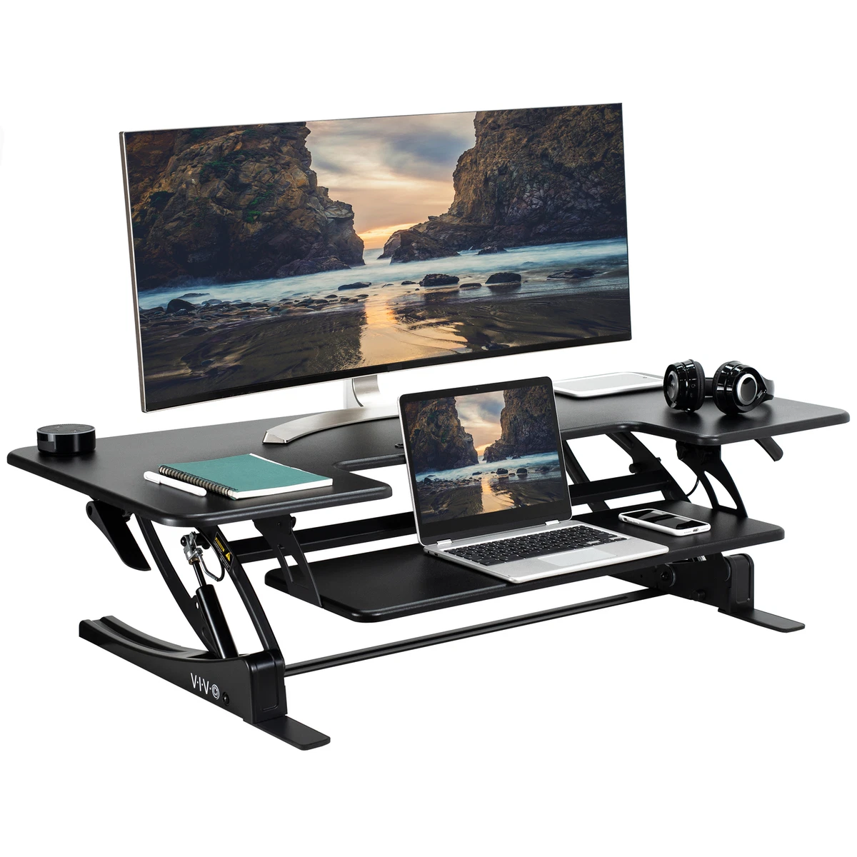 Monitor riser tabletop sit to stand height adjustable standing desk outlet