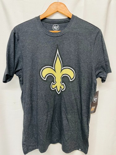 New Orleans Saints Logo Heather Black Shirt '47 Size S and L Short Sleeve - Picture 2 of 6