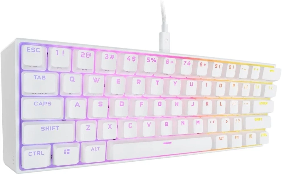 Corsair K65 White RGB Mini 60% Mechanical Gaming Keyboard Cherry MX Speed - Image 3 of 4