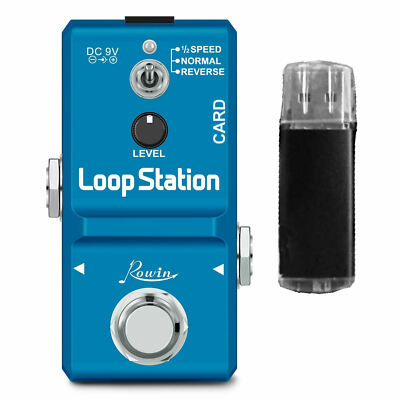 Rowin LN-332AS Looper 1/2 Time Reverse Guitar Effects Pedal TF SD Card Included