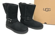 UGG Australia PALISADE Black Short Boots Suede Sheepskin Womens 1007700