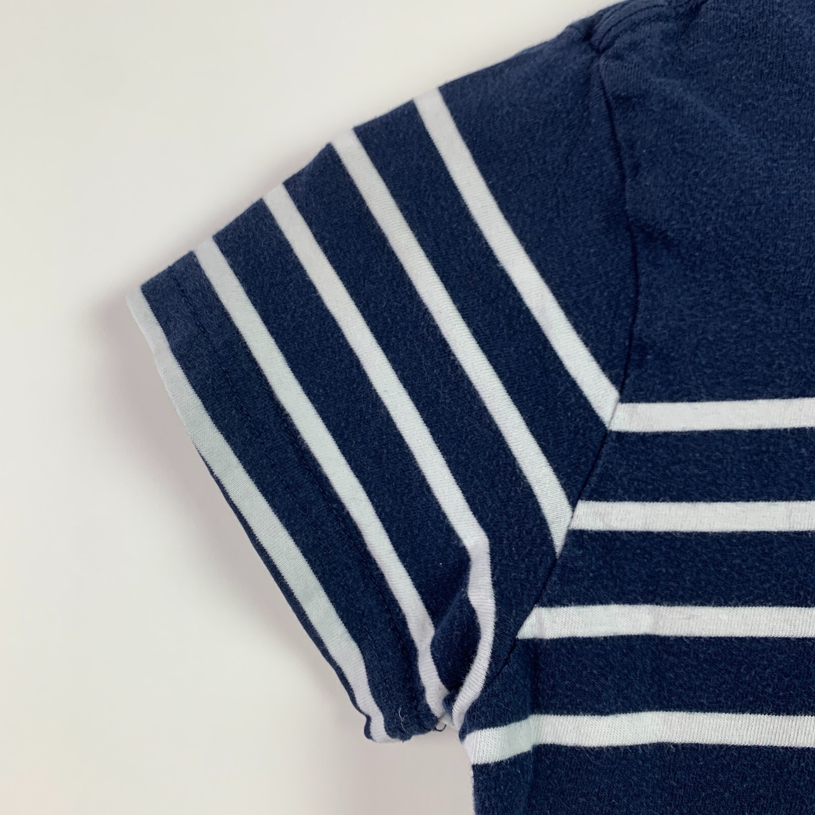 T shirt Polo Ralph Lauren blu navy bianca a righe manica corta tasca pony 6