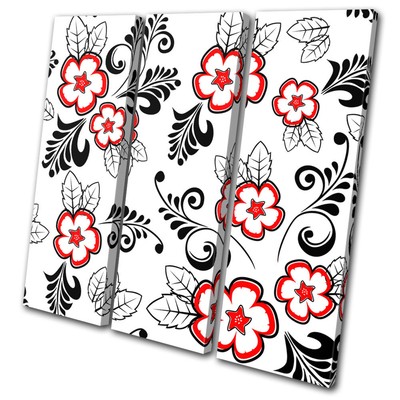 Abstract Retro Vintage Pattern TREBLE Leinwand Wand Kunst Bild drucken
