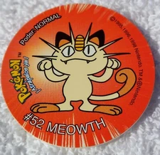 1998 Tazos POKEMON 1  Sabrita's MEOWTH #52 Nintendo Mexico NOS FAST FREE SHIP