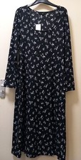 Ladies Dress Mono Irmak Black Midi Casual Size M 12-14/EU40-42
