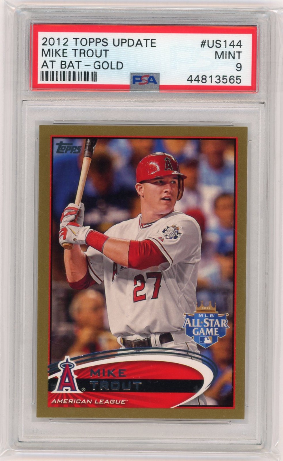 2012 Topps Update All Star Gold #US144 Mike Trout PSA 9