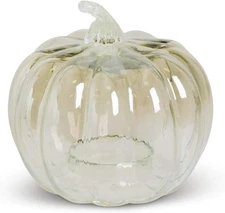 K & K Interiors - Transparent Glass Pumpkin Cloche, 9-inch - 41567A-3