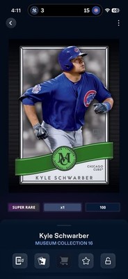 Topps Bunt Kyle Schwarber 2016 Museum collection Green /100 Cubs READ