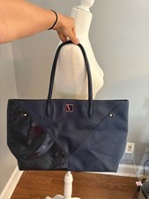 Victoria's Secret Carryall Tote in Midnight Navy with Snakeskin Texture