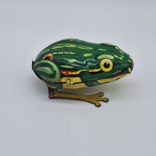 Vintage Blechspielzeug Frosch mit Schl&uuml;ssel K&ouml;hler Western Germany 70er Jahre