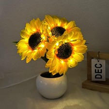 Sunflower Flower Table Lamp Sunflower Gifts for Women Rechargeable Cordless B...