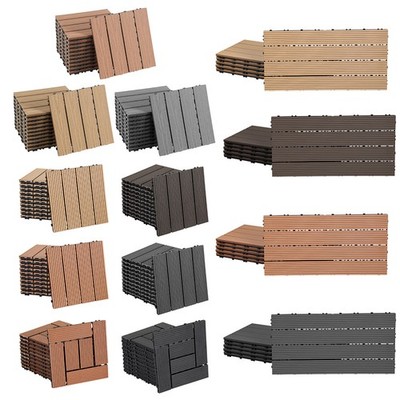 WPC Terrassenfliesen Fliese 1-10㎡ Balkonfliesen Dielen Klickfliese Terrasse DIY