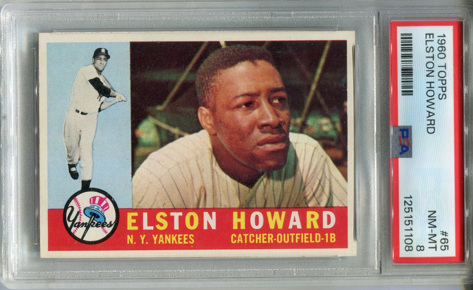 1960 Topps #65 Elston Howard PSA 8 NM-MT New York Yankees