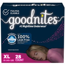 Goodnites Girls' Nighttime Bedwetting Underwear Size XL - 28ct