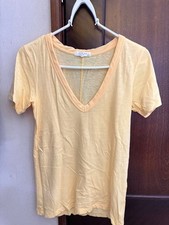 rag & bone Yellow V-Neck T-Shirt XXS - Soft C...