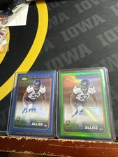 2024 JONAH ELLISS SP/99 GREEN TOPPS CHROME ROOKIE AUTOGRAPH FOOTBALL CARD + /150