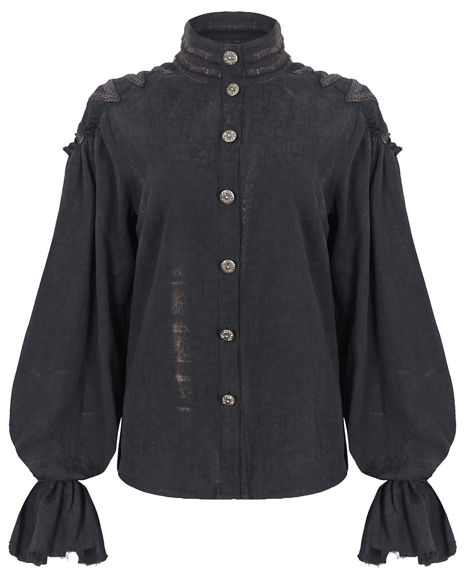 Camisa Blusa Top Negra Diablo Moda Mujer Gótica Steampunk Pirata