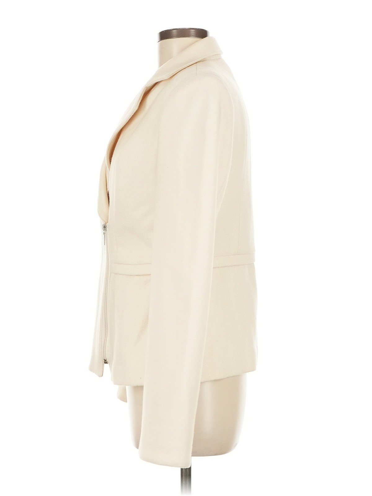 Calvin Klein Women Ivory Wool Blazer 8 thumbnail 4