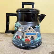 Vintage Wear Ever Hand Painted Aluminum Percolator Coffee Pot Country Apples