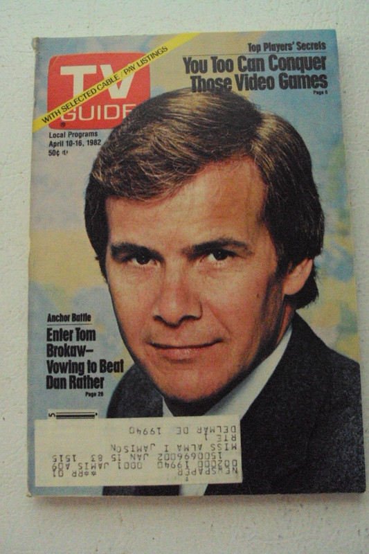 TV Guide, 1982, Tom Brokaw, You Too Can Conquer Those Video Games, label on f/c