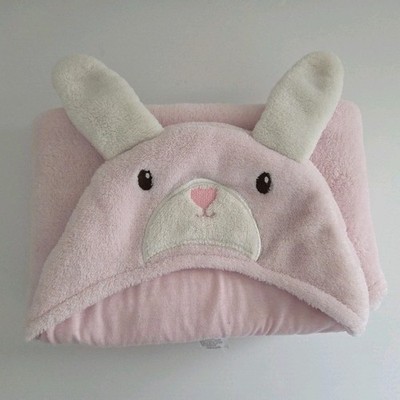 Tiny Little Wonders Pink Bunny Rabbit Hooded BLANKET Wrap Security Lovey