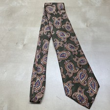 burberrys of london tie Paisley Print 100 Silk Made In USA Rn:28981 716