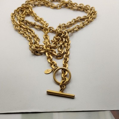 Vintage Carolee Gold-Tone Chain Toggle Necklace 36