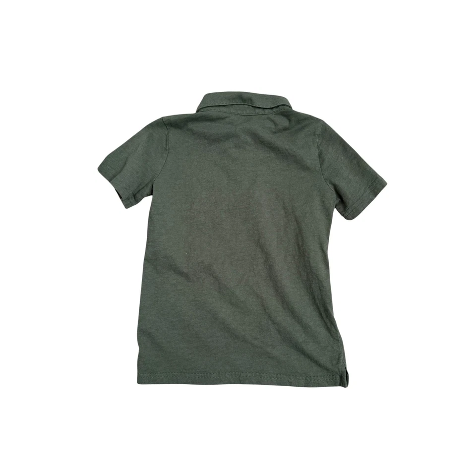 Carters Polo Shirt Short Sleeve Pocket Olive Green Lightweight Boys Size 7 - Image 3 of 4