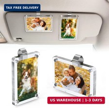 2Pcs Car Picture Holder for Sun Visor - Magnetic 2.4"x3.5" Car Visor Photo Clip,
