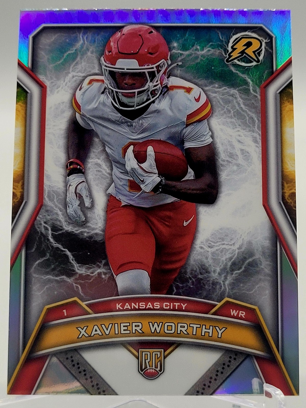 2024 RESURGENCE XAVIER WORTHY REFRACTOR ROOKIE FOOTBALL CARD CHIEFS NFL 143