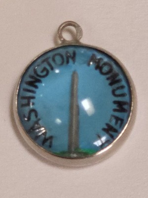 Sterling Silber ~ Washington Monument Charm ~ Bubble Glas RAR! ~ VINTAGE