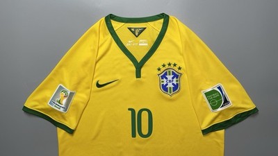 BRAZIL NIKE 2014 WORLD CUP FOOTBALL HOME JERSEY #10 NEYMAR SIZE “L