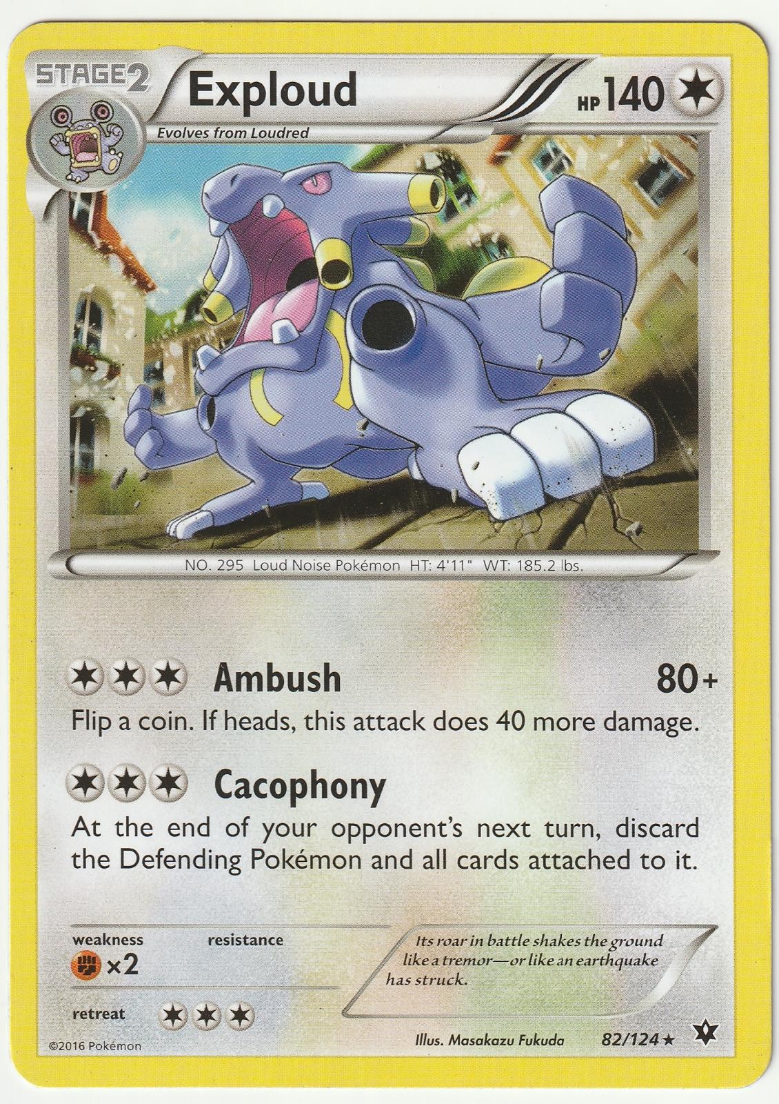 Exploud 82/124 Rare Fates Collide Pokemon Lightly Played