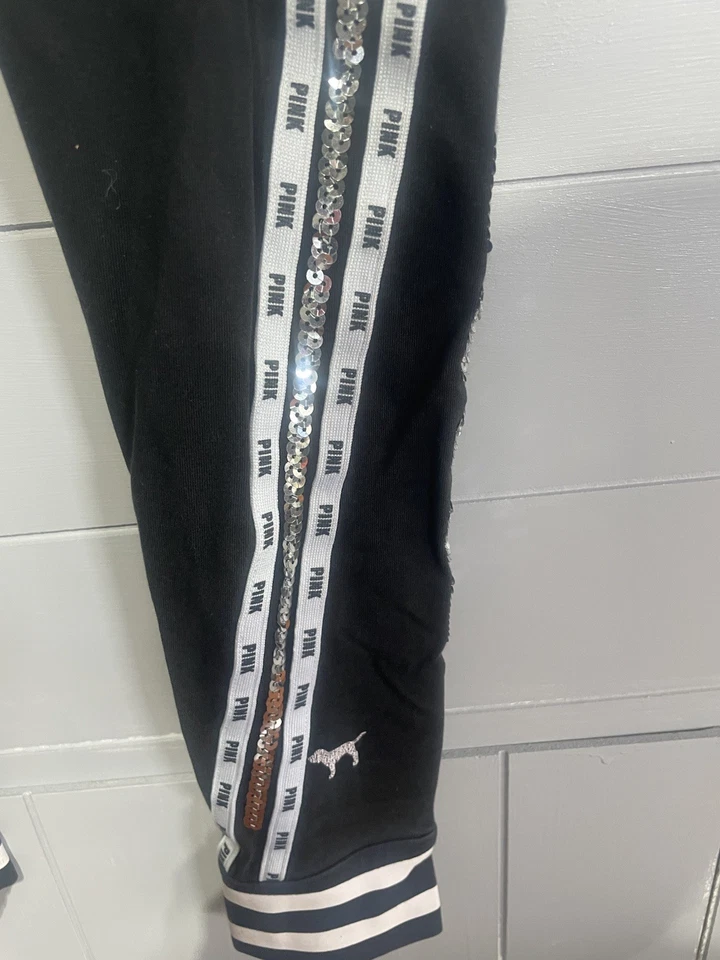 Pantalones de yoga Victoria's Secret ROSA para mujer pequeños leggings lentejuelas brillantes Foto 3 de 4