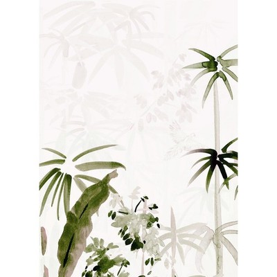 Wandbild BAMBOO DRAWING - grün-weiß - 50x70 cm Wandbild Grafik Poster