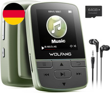 WOLFANG 64 GB Mp3-Player Mit Bluetooth 5.2, Sportclip, Mini-Größe, Gewicht 28,3 