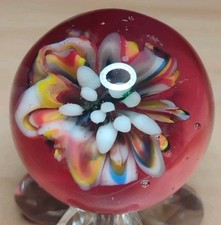 .96" CONTEMPORARY ART MARBLES BEAUTIFUL FLOWER- MINT LOOK