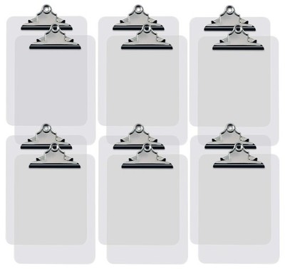 Clear Plastic Clipboards, 12 Pack, Durable, 12.5 x 9 Inch, Standard Metal Cli...
