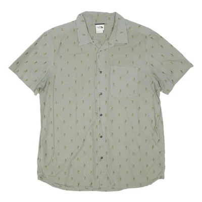 THE NORTH FACE Chemise Décontractée Gris Beige Imprimé Coton Mélangé XL - Photo 1/4