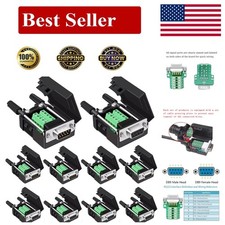 10PCS 5PCS Male 5PCS Female DB9 Solderless Breakout Connector, RS232 D-SUB DB9