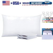 King Pillowcase Set - 2 Pack Brushed Microfiber 20x36 Pillowcases - Soft, Wri...