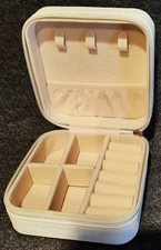 Compact Travel Size Jewelry Case Zippered Perfect For Rings Earrings Necklaces 