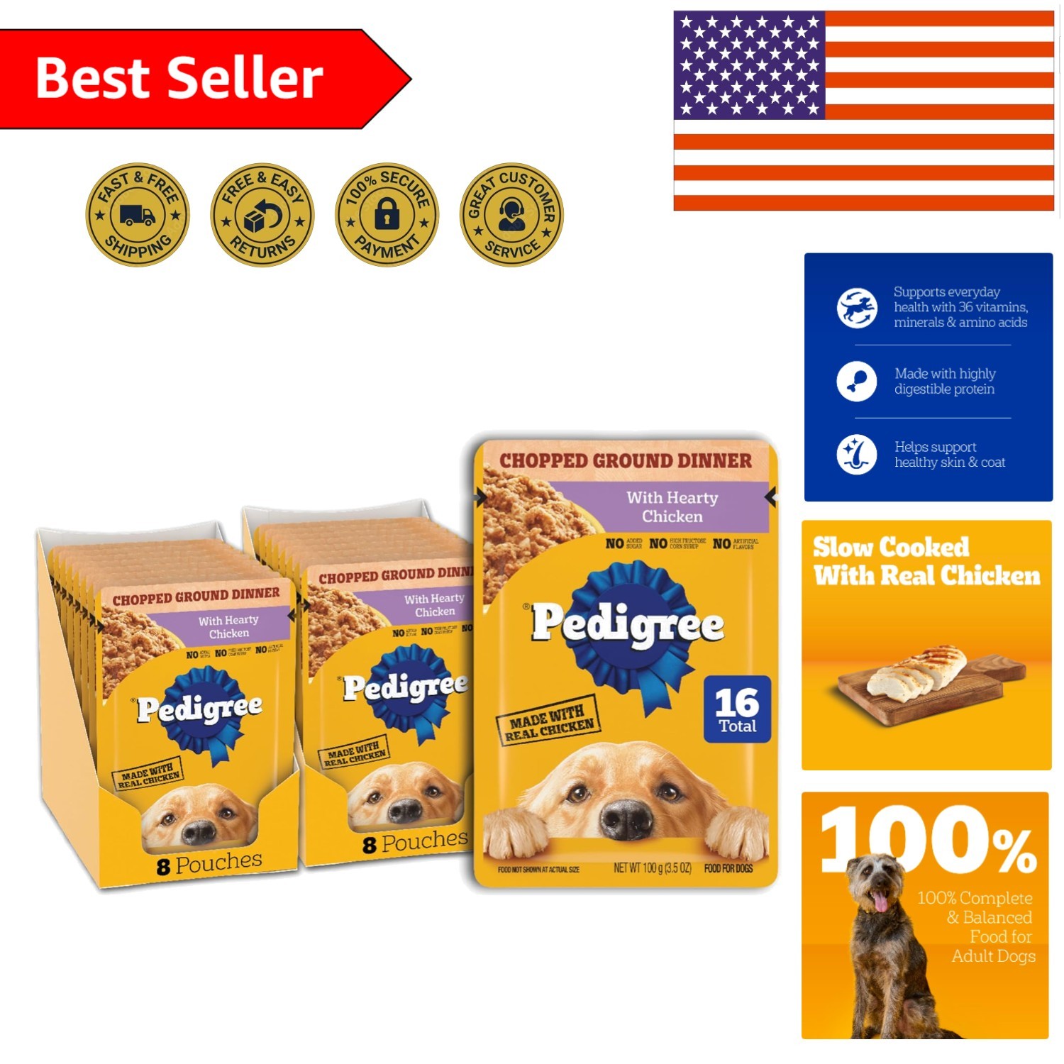- 16 Pouches, 3.5oz Each