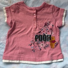 Disney VTG 90s Embroidered Winnie The Pooh Flowers Tee T-Shirt Pink 3T