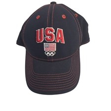 Official USA Olympics Baseball Hat Cap Fit Max Red White Blue Unisex Adjustable