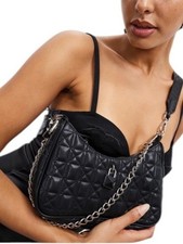 NWT Steve Madden BVITAL-G Quilted Crossbody Bag Black Vegan retail 128