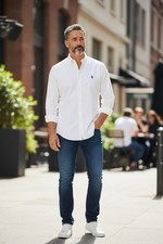 Polo Ralph Lauren White Button-Down Oxford Shirt with Navy Pony Size L