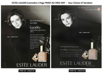 vintage ESTE LAUDER Cosmetics 1-Page PRINT AD 1996 1997 ELIZABETH HURLEY