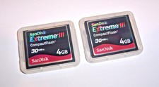 2 New 4GB SanDisk Extreme III Compact Flash Memory Cards 4 GB CompactFlash Cards