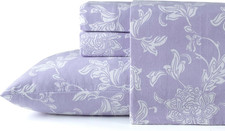 Lilac Bloom Flannel Sheet Set, 180 GSM, Queen Size